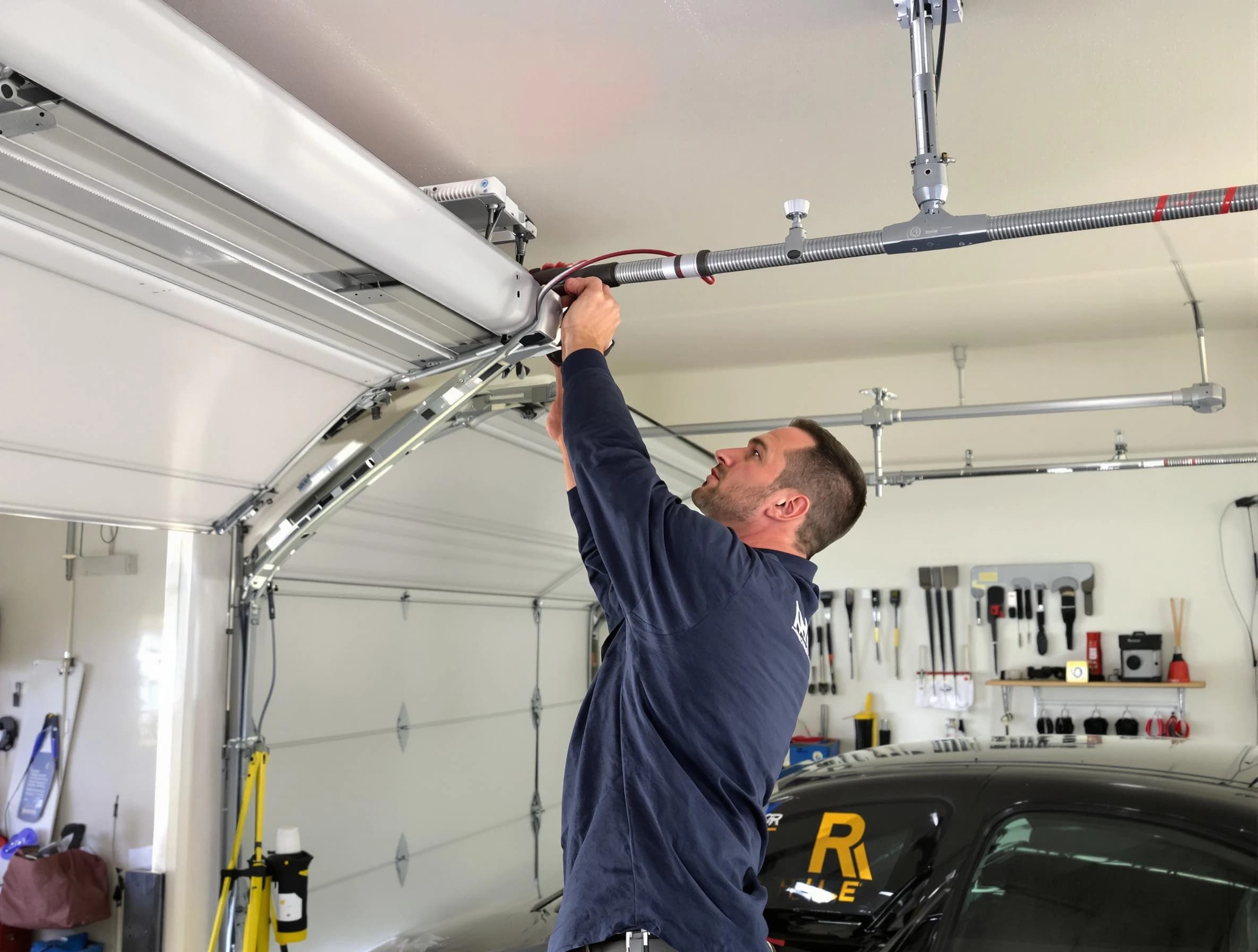 Hoover Garage Door Repair technician performing garage door cable repair in Hoover