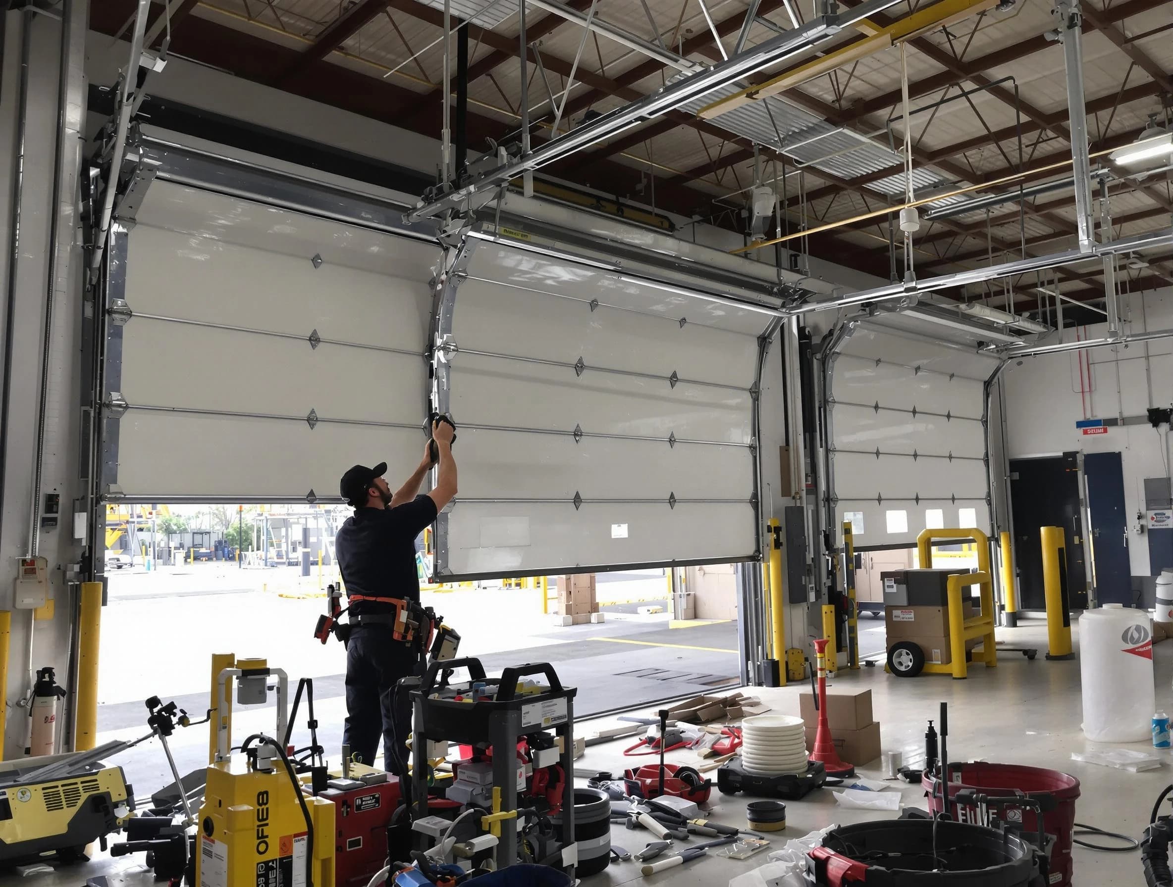 Hoover Garage Door Repair technician performing commercial garage door repair in Hoover
