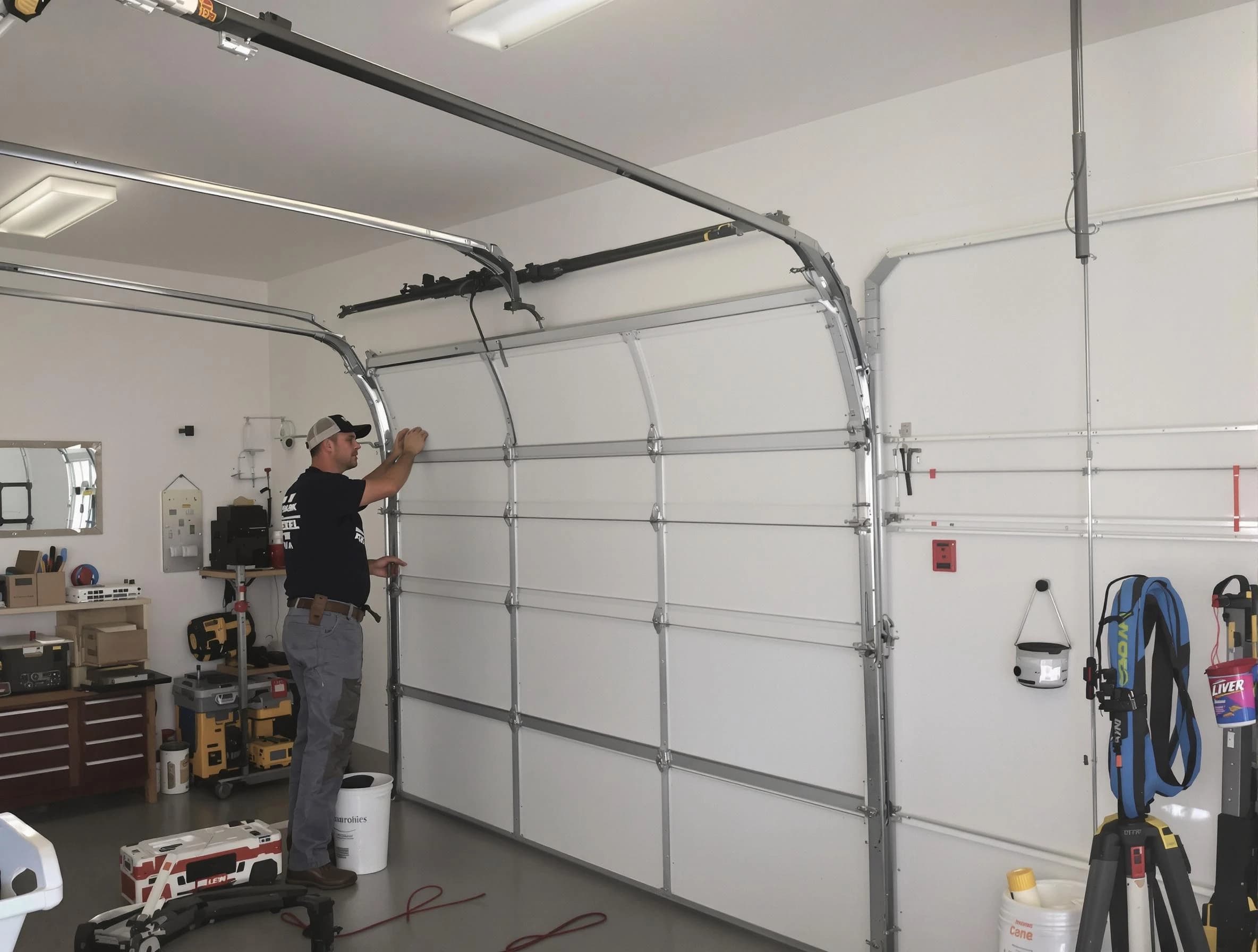 Hoover Garage Door Repair team installing new garage door in Hoover