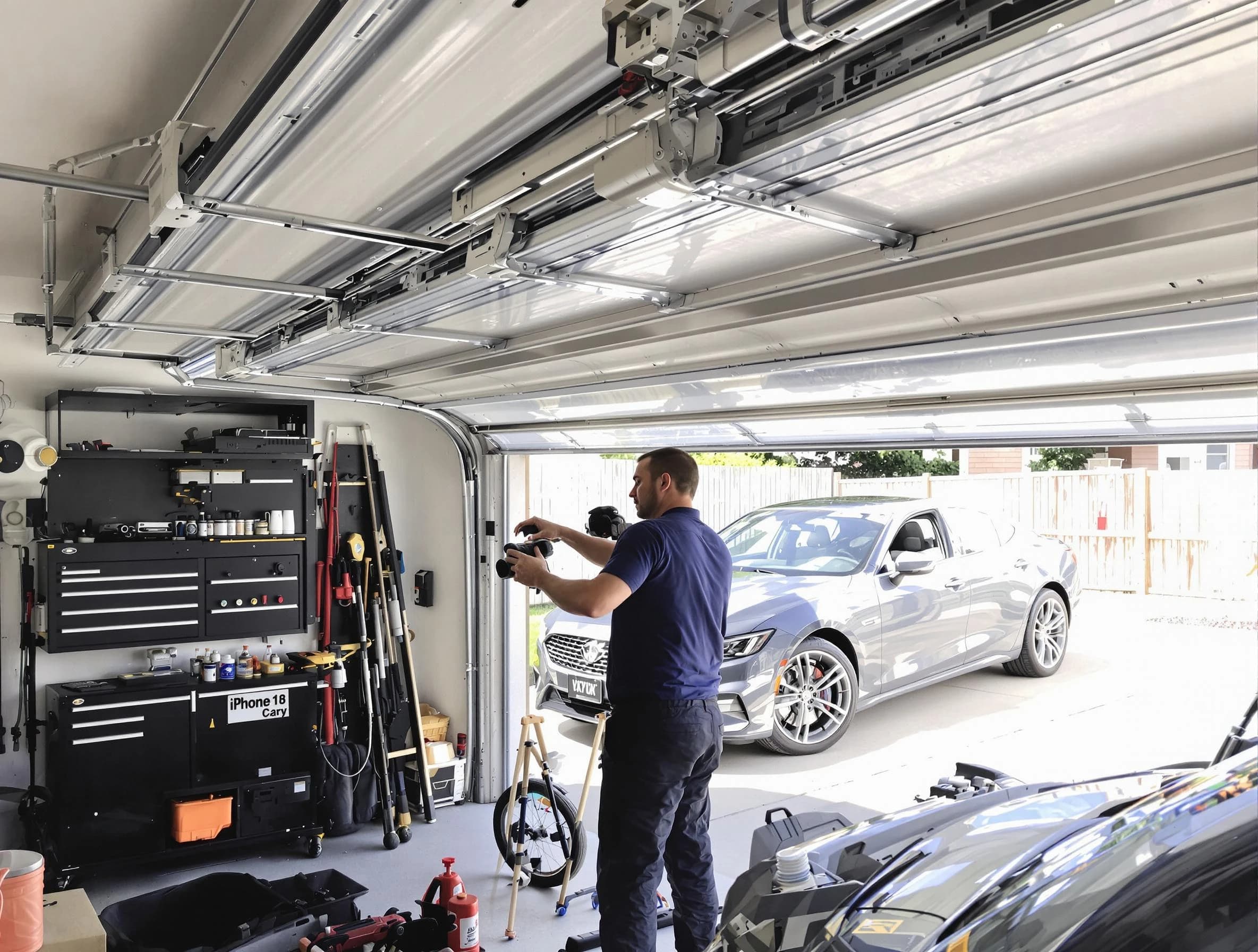 Hoover Garage Door Repair technician fixing noisy garage door in Hoover
