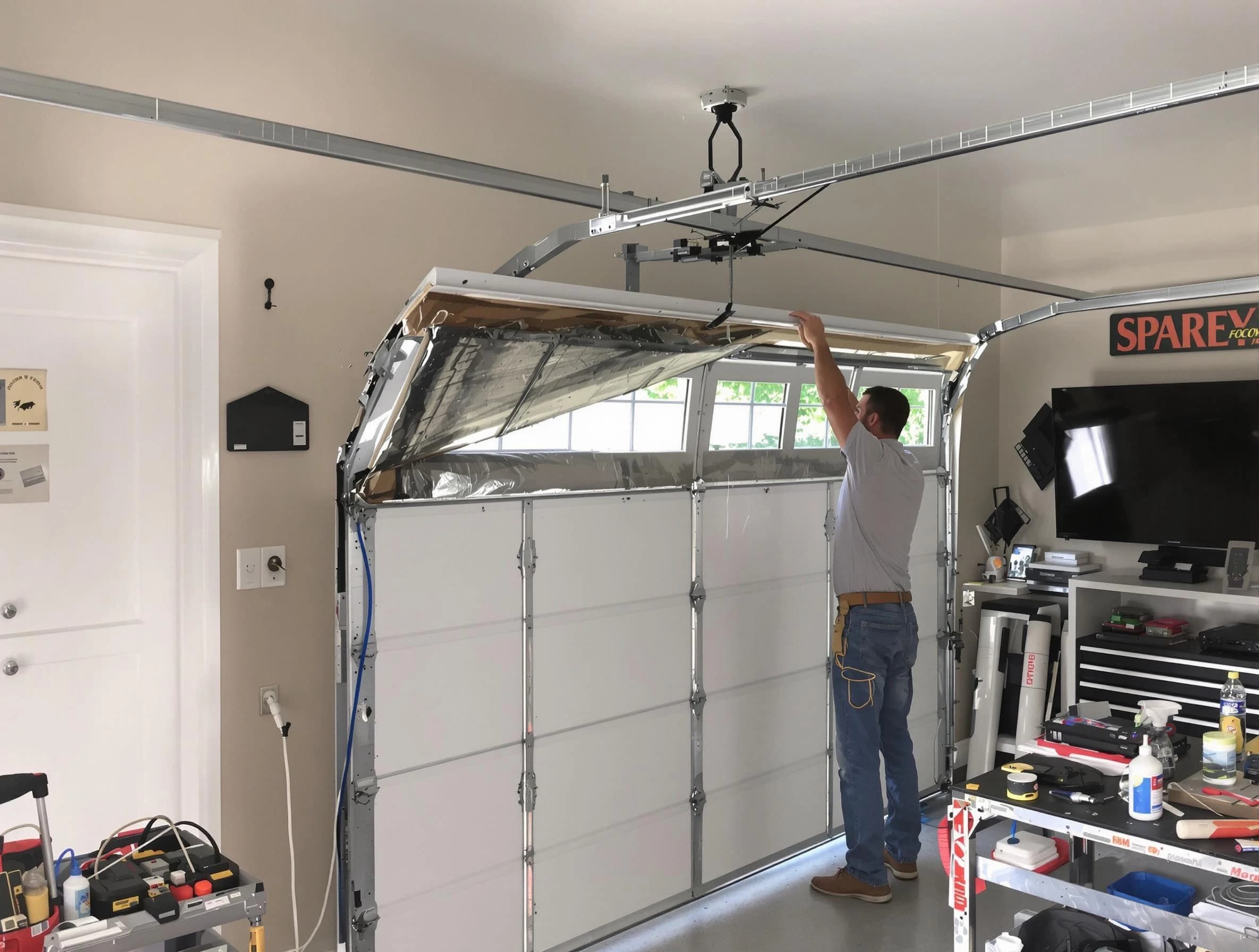 Garage door section replacement by Hoover Garage Door Repair in Hoover
