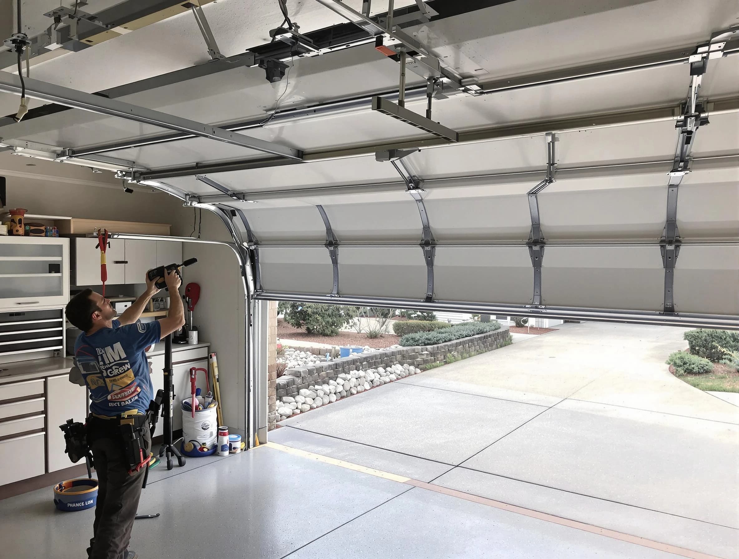Garage door track repair service by Hoover Garage Door Repair in Hoover