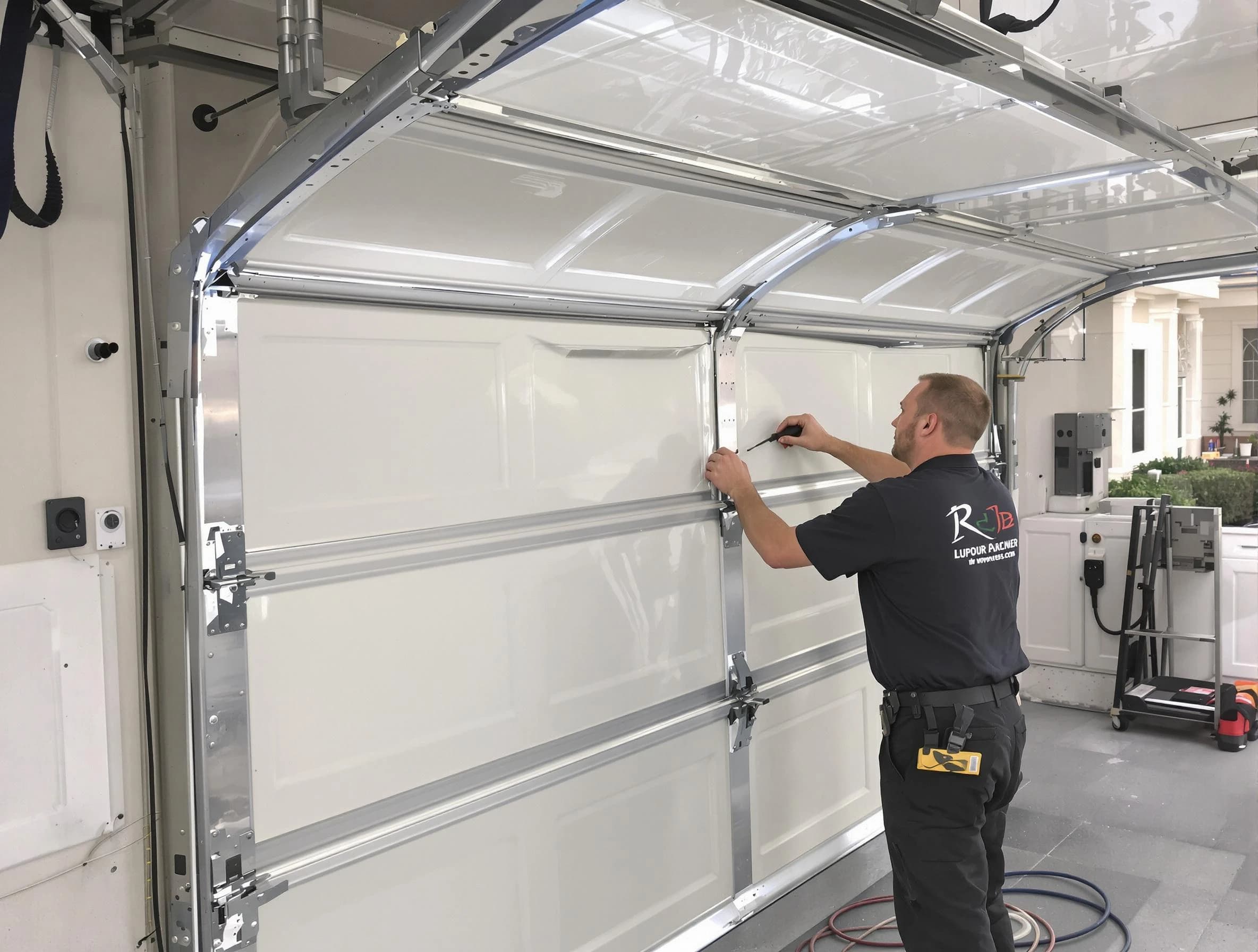 Hoover Garage Door Repair professional performing panel repair in Hoover
