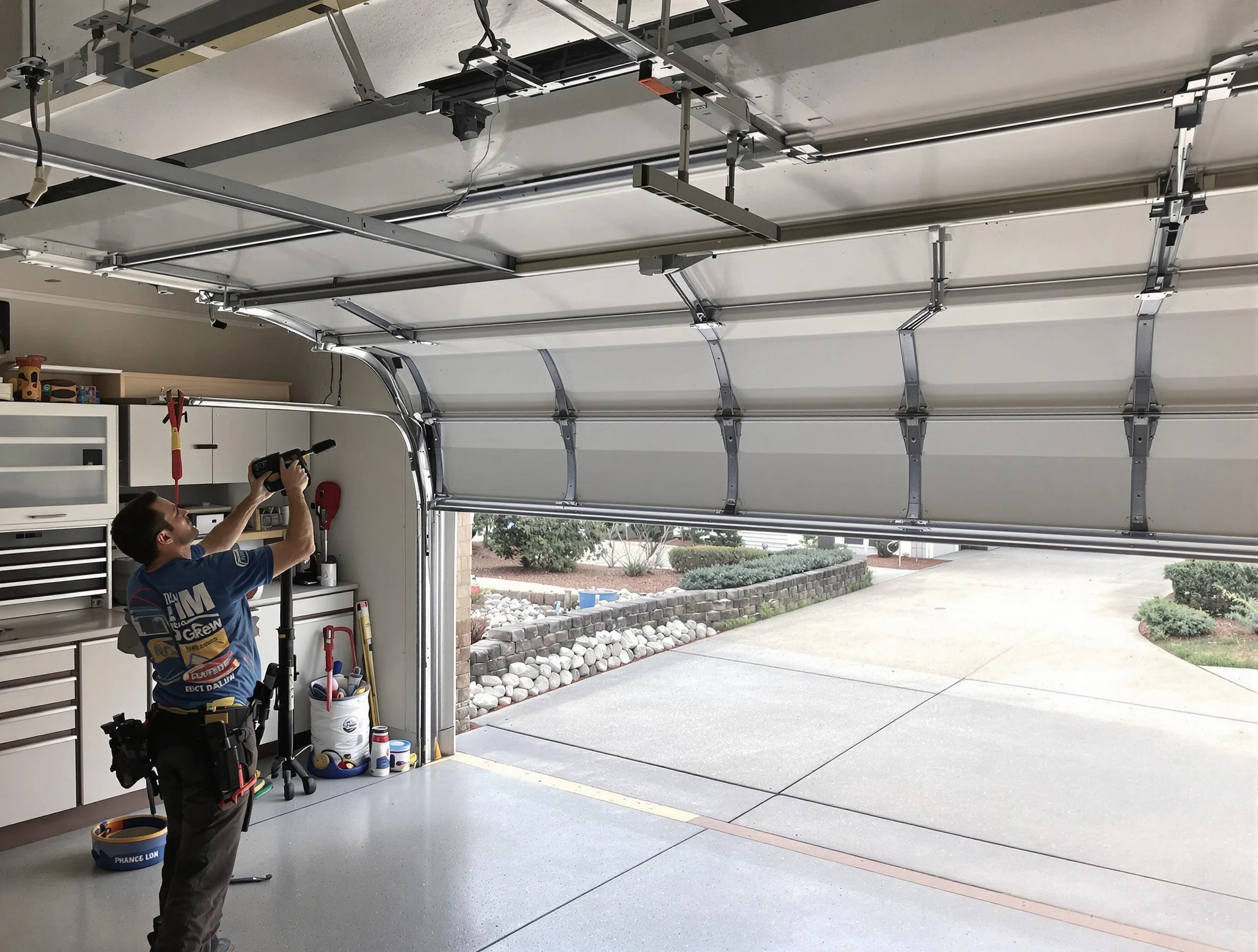 Garage door track repair service by Hoover Garage Door Repair in Hoover